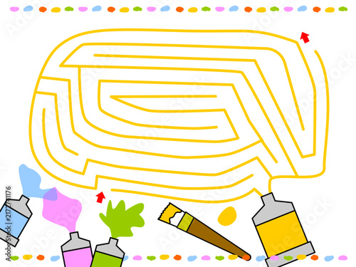 黄色い絵の具の迷路