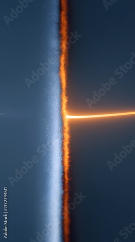 Symmetrical Minimalist Landscape Representing the Duality of Fire and Ice