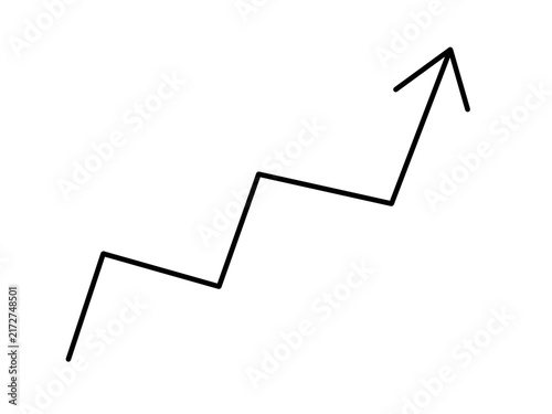 Fotografie Upward pointing jagged arrow