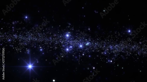 motion graphic of floating powder particles in deep black space. Bright micro-li