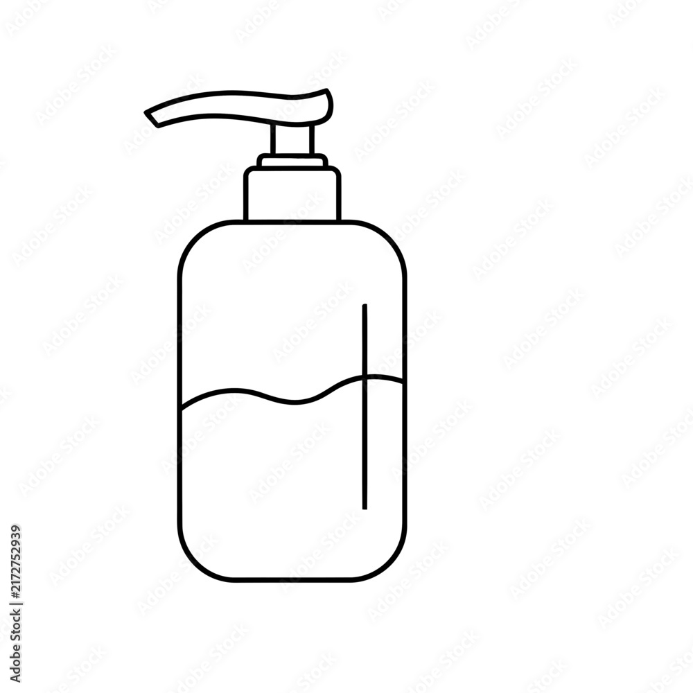 Obraz premium Line art of a pump bottle with liquid