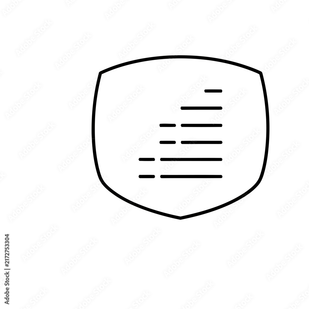 Fototapeta premium Shield with lines icon