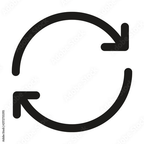 Obraz na płótnie Circular refresh icon with two curved arrows