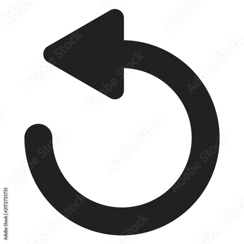 Canvastavla Black circular arrow icon pointing counterclockwise