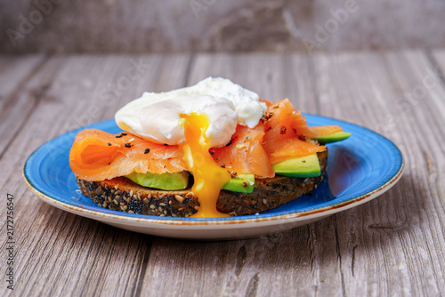 Canvastavla Healthy breakfast or brunch dish featuring multigrain toast topped with avocado,