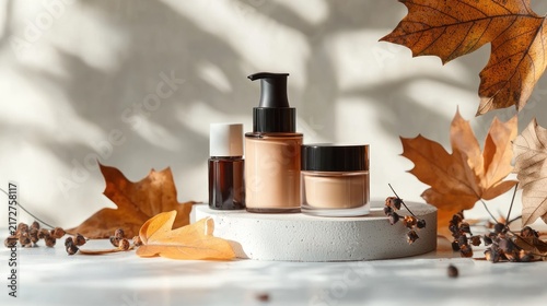 Autumn beauty products display
