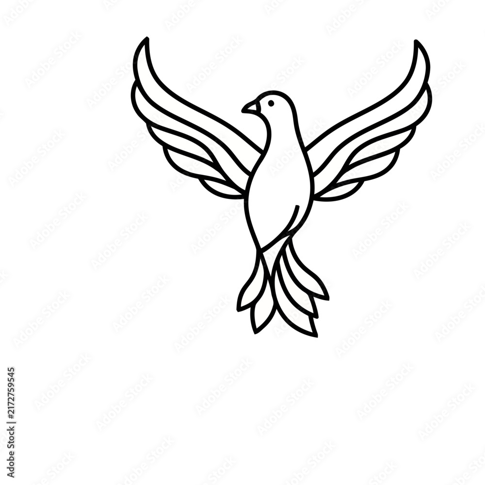 Obraz premium Dove with outstretched wings