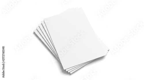 Bild auf Leinwand Single stack of blank white A4 paper isolated on transparent background