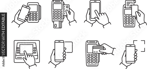 Mobile payment options with smartphones and terminals including atm usage and nfc transactions for convenient shopping.