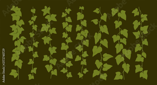 Seamless Ivy Leaf Pattern on Dark Background