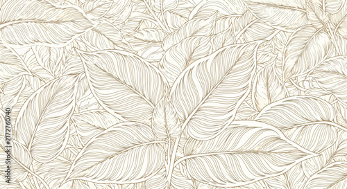 Seamless botanical leaf pattern background
