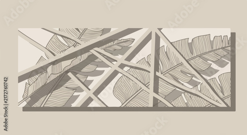 Seamless tropical banana leaf pattern background
