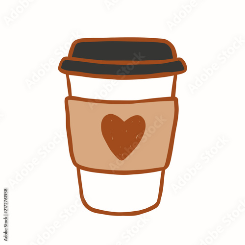 Takeaway Coffee Cup Hand Drawn Illustration