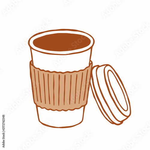 Takeaway Coffee Cup Hand Drawn Illustration