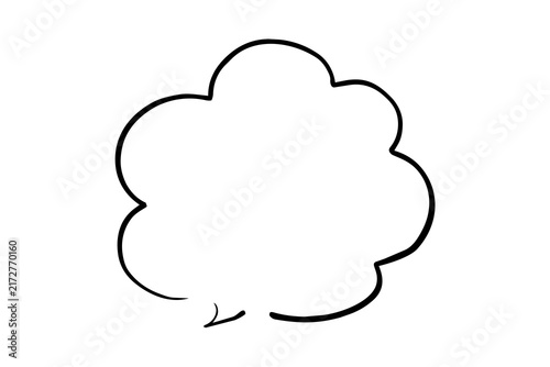 ペンの手書き吹き出し 黒