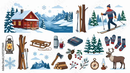 Winter Vector Illustration Pack for Seasonal Design and Holiday Themes