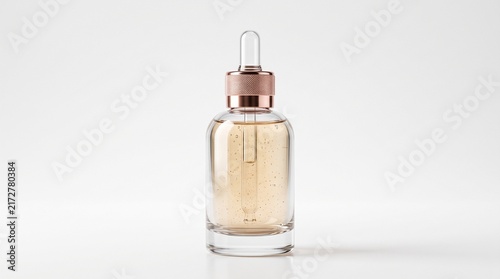 Nail strengthening serum bottle isolated on white background.