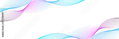 Abstract Colorful Wavy Lines Background on Isolated White Backdrop