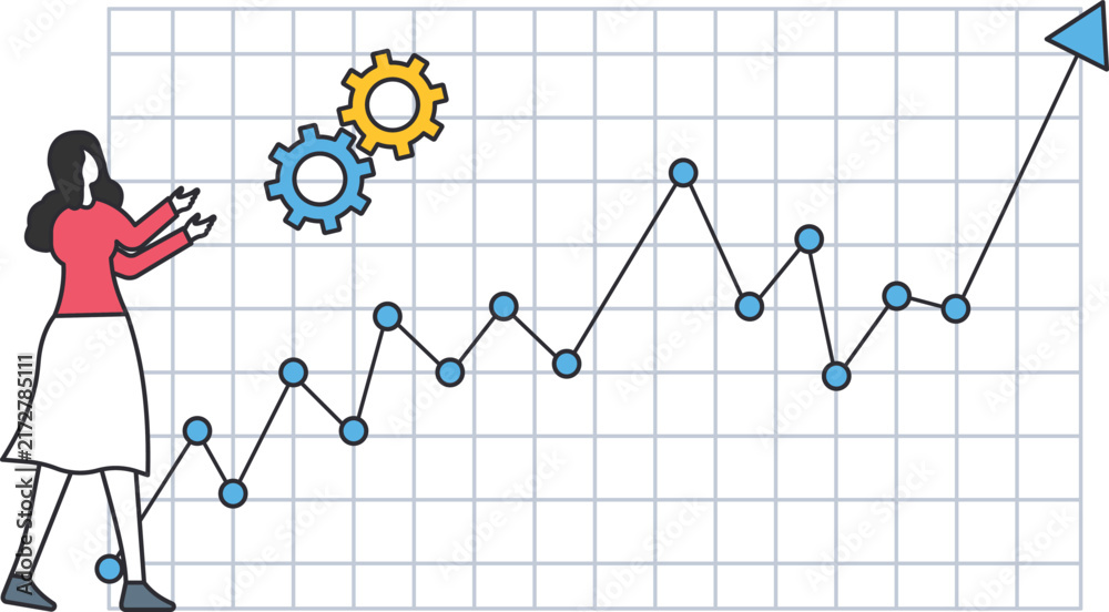Obraz premium Financial growth investment analysis with business people and data chart. Stock market profit increase, wealth management, economic progress, return on investment, teamwork concept, business strategy