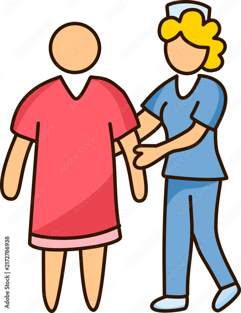 Obraz premium nurse assisting elderly patient walking support mobility recovery