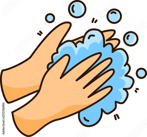 hand hygiene washing water bubbles antiseptic sterile routine