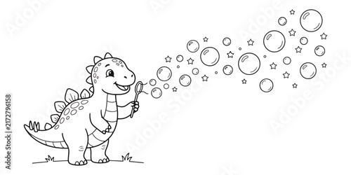 A playful puppy chases a flurry of floating bubbles in a cheerful outdoor scene