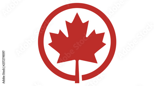 Bold Border Red Maple Leaf Round Icon

 Heavy Stroke Circular Canadian Logo Vector

Thick Outline Maple Leaf Flat Emblem Badge