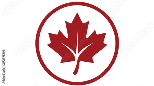 Integrated Stem Maple Leaf Circular Vector Logo

 Anchored Red Leaf Canadian Round Emblem

 Continuous Line Circle Maple Leaf Badge Design