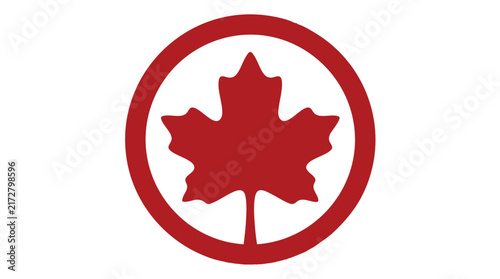 Stylized Maple Leaf with Swoosh Stem

 Modern Canadian Emblem with Curved Line

 Creative Round Maple Leaf Identity Mark
