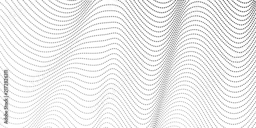 Картината върху платно Abstract minimalist wavy line art representing flowing data or topography, with