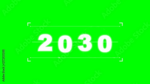 White Number Animation Over Green Screen Background