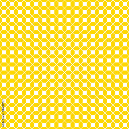 Golden & white interconnected geometric seamless pattern