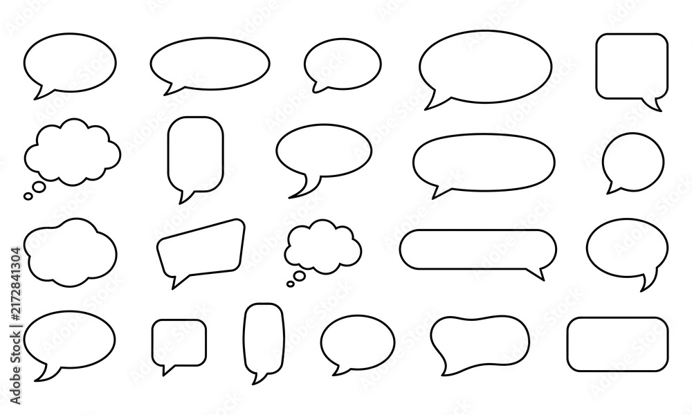 Fototapeta premium Set of various speech bubbles and thought balloons