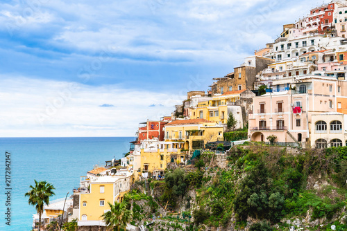 Canvas Print Colorful cliffside village on the Italian Amalfi Coast