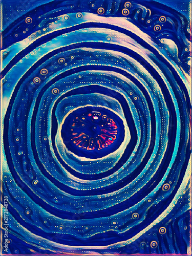abstract blue background, cyberpunk geometric cosmic galaxy scape 