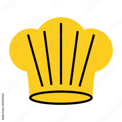Yellow chef hat icon symbol simple design