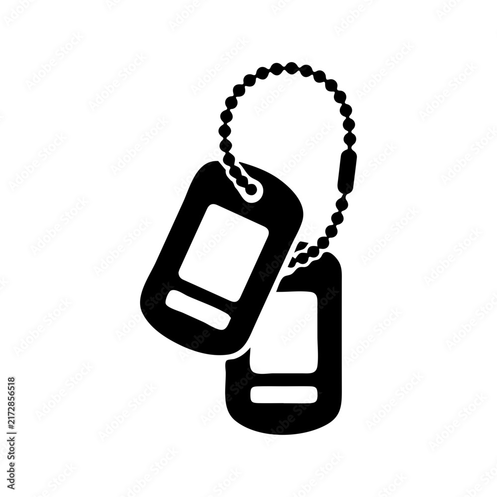 Naklejka premium Military Dog Tags Vector Icon Soldier Identification Pendant 