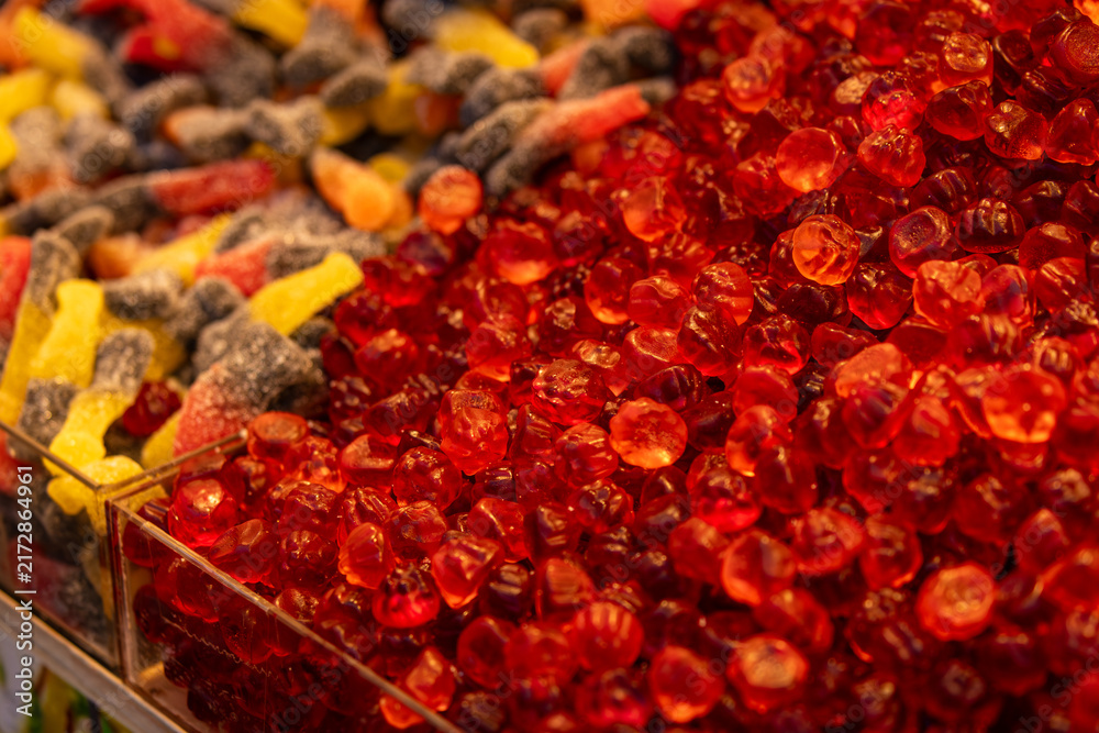 Obraz premium Colorful Candy Display at Dihua Street Market