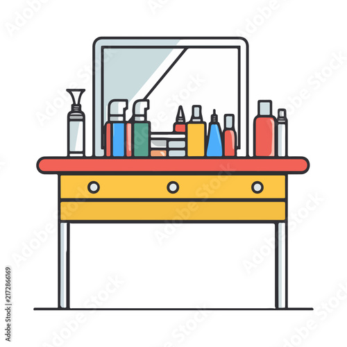 dressing table, household items, decorations, furniture, vector graphics, transparent background, table, interior, home, room, object