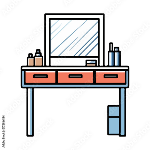 dressing table, household items, decorations, furniture, vector graphics, transparent background, table, interior, home, room, object