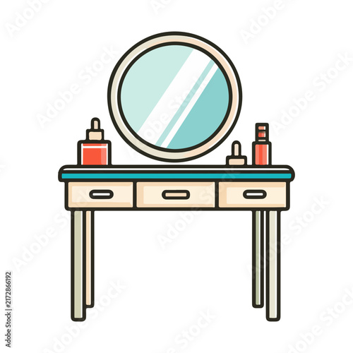 dressing table, household items, decorations, furniture, vector graphics, transparent background, table, interior, home, room, object