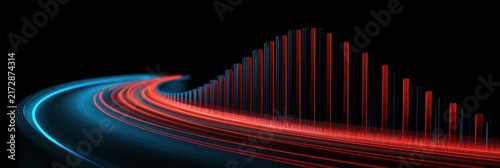 Inflation from fuel costs, abstract highway transforming into rising graph bars, innovative transportation finance concept