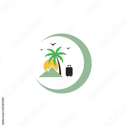 tropical island vector illustration