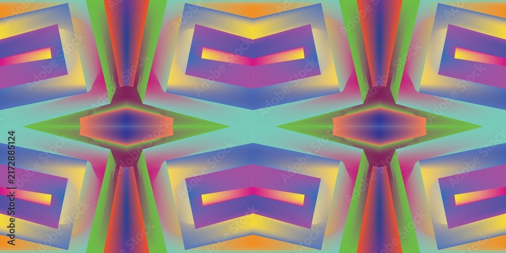 Abstract Retro Symmetrical Gradient Block Geometric Pattern