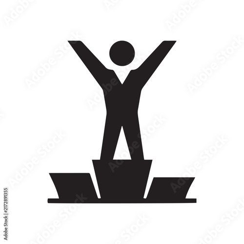 winner on podium icon representing victory and sporting achievement