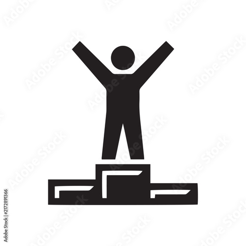 winner on podium icon representing victory and competition achievement