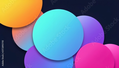 Abstract colorful overlapping circles gradient background for modern design projects