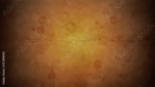 Vintage brown paper texture with grunge stains and a central horizontal crease line