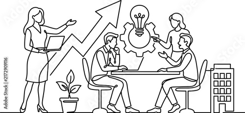 Business Team Meeting Idea Generation Growth Strategy Company Success