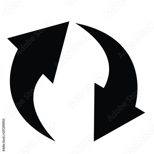 Принти на полотні Circular bidirectional arrows bold rotation exchange loop vector